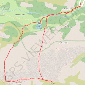 Trace GPS Gra de Fajol Petit - Canal Estreta, itinéraire, parcours