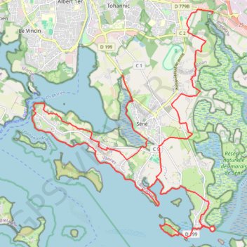 Trace GPS Tour du Golfe du Morbihan - Séné, itinéraire, parcours