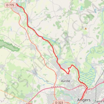 Trace GPS Voie des Plantagenêts Le-Lion-d'Angers - Angers, itinéraire, parcours