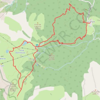 Trace GPS Circuit des lacs du col Bas, itinéraire, parcours