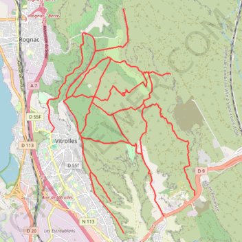 Trace GPS Vitrolles Pistes Pompiers, itinéraire, parcours