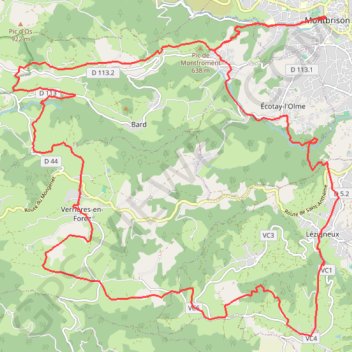Trace GPS Fête de la Fourme et des Côtes du Forez - Montbrison, itinéraire, parcours