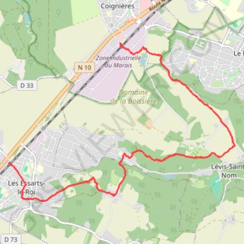 Trace GPS De Coignières aux Essarts-le-Roi, itinéraire, parcours