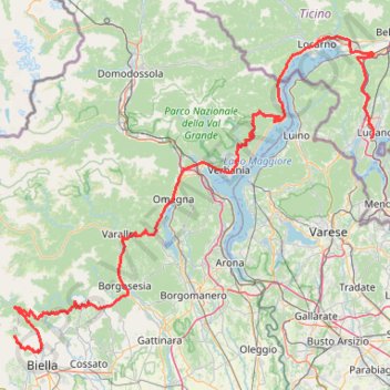 Trace GPS Track-E2. Lugano, itinéraire, parcours