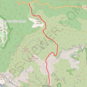 Trace GPS Gardiole - Candelle, itinéraire, parcours