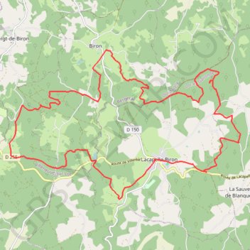 Trace GPS Autour de Lacapelle, en passant par Biron, itinéraire, parcours