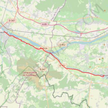 Trace GPS 7 Saumur-Chinon 29.50 km, itinéraire, parcours