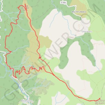 Trace GPS Santa Anna dels Quatre Termes, itinéraire, parcours