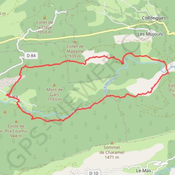 Trace GPS Tour du Mont de Gars, itinéraire, parcours