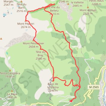 Trace GPS Tour du Clot Barrat, itinéraire, parcours