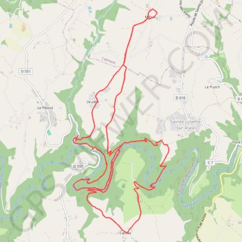Trace GPS Les Sentiers du Viaur, itinéraire, parcours