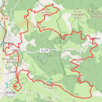 Trace GPS Montan'Aspe 2021 - Le Défi de l'Ourdinse - 35 km, itinéraire, parcours