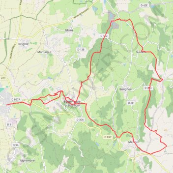 Trace GPS VTT en Toscane d'Auvergne : Autour de Bongheat, itinéraire, parcours