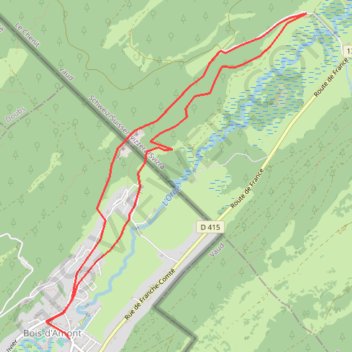 Trace GPS Bois d'Amont - Pré Rodet, itinéraire, parcours