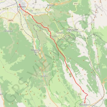 Trace GPS De Pescocostanzo à Sulmona, itinéraire, parcours