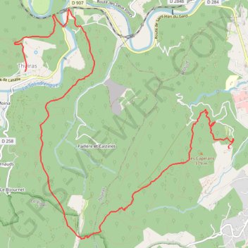 Trace GPS Hiking Tour to 44.06436,3.92673, itinéraire, parcours