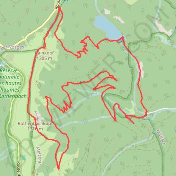 Trace GPS Mittlach, Rainkopf, Rothenbachkopf, Steinwasen, itinéraire, parcours