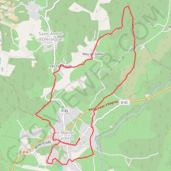 Trace GPS Saint Marcel de Carreiret, itinéraire, parcours