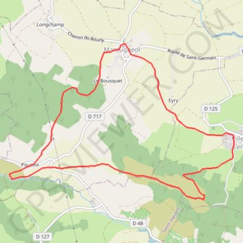 Trace GPS La Chaux et le bois de Jaby - Mareugheol, itinéraire, parcours