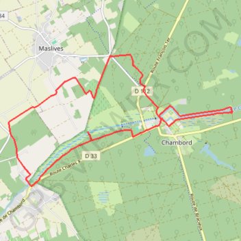 Trace GPS De Chambord à la Chaussée le Comte, itinéraire, parcours