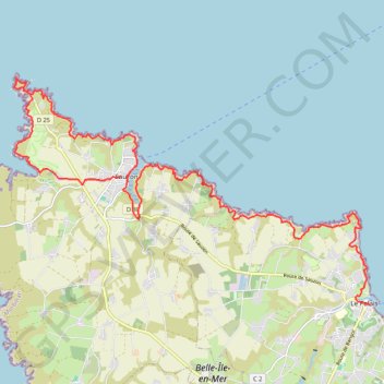 Trace GPS Belle-ile-en-Mer-J1, itinéraire, parcours