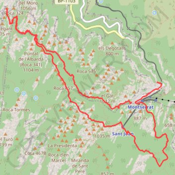 Trace GPS Montserrat, itinéraire, parcours