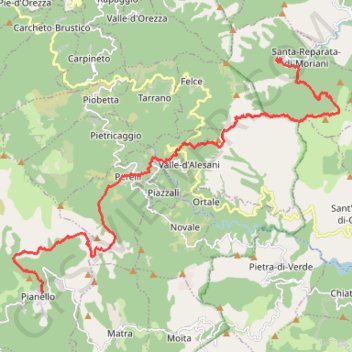Trace GPS Mare a Mare Nord - De I Pienti à Pianellu, itinéraire, parcours