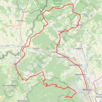 Trace GPS Miskolc - Bükkszentkereszt, itinéraire, parcours