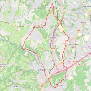 Trace GPS Aqueducs Chaponost, itinéraire, parcours