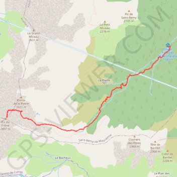 Trace GPS Pic du Frêne par l'arête N, itinéraire, parcours