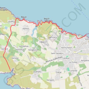 Trace GPS Randonnée sur l'Île de Groix, itinéraire, parcours