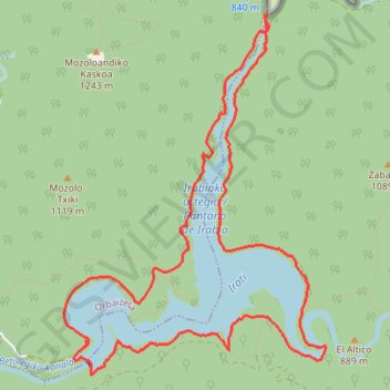 Trace GPS Tour du Lac d'Irabia, itinéraire, parcours