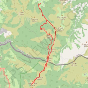 Trace GPS Gorospil y Lizarzu depuis Belazkabieta - 2017/12/05, itinéraire, parcours