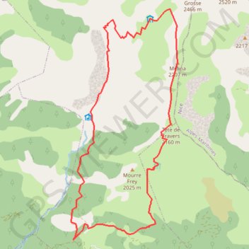Trace GPS La Mélina, Sommet en boucle depuis le col du Fa, itinéraire, parcours