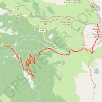 Trace GPS Pic de Girantes ou du Mont-Ceint, itinéraire, parcours