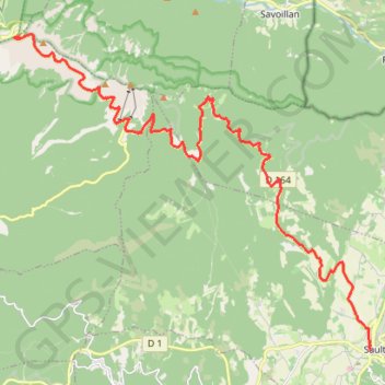 Trace GPS [Itinéraire] C- Ascension du Ventoux par Sault, itinéraire, parcours