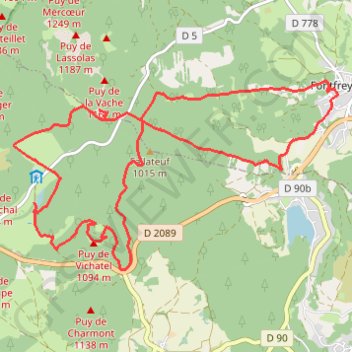 Trace GPS Sur les Cheires Hautes, itinéraire, parcours