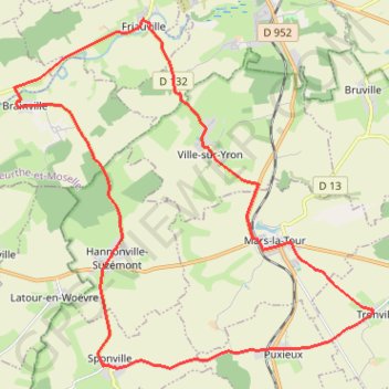 Trace GPS Villages lorrains aux portes de Jarny - Ville-sur-Yron, itinéraire, parcours