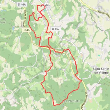 Trace GPS Au sud de Jardin (Isère), itinéraire, parcours