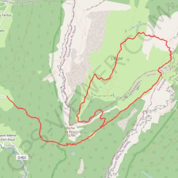 Trace GPS La Croix de l'Alpe par le Vallon de Pratcel, itinéraire, parcours