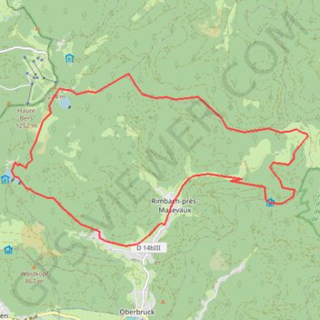 Trace GPS Rimbach-Lac Neuweiher-Belackerkopf, itinéraire, parcours
