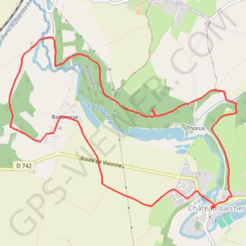 Trace GPS Dolmen à Château Larcher, itinéraire, parcours