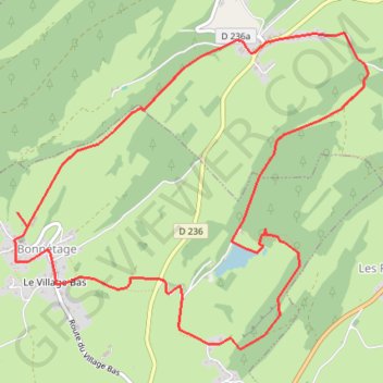 Trace GPS Bonnétage - Doubs, itinéraire, parcours