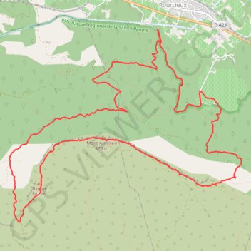 Trace GPS Pourcieux Olympe Mont Aurelien, itinéraire, parcours