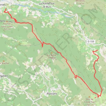 Trace GPS Baronnies - La Nible, itinéraire, parcours