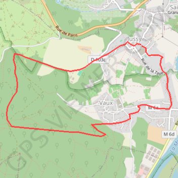 Trace GPS Tour de Vaux, itinéraire, parcours