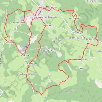 Trace GPS Circuit des ruisseaux et de la châtaigneraie - Lagarde-Enval - Pays de Tulle, itinéraire, parcours
