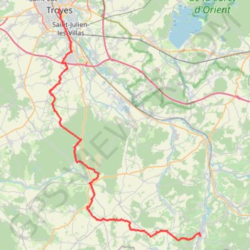 Trace GPS Troyes Les Riceys Projet, itinéraire, parcours