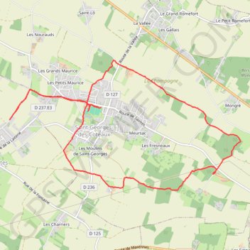 Trace GPS Rando Saint-Georges-des-Coteaux (17), itinéraire, parcours