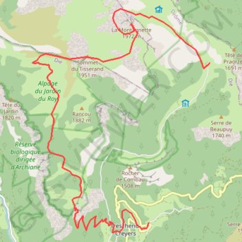 Trace GPS Combau - Montagnette - Tussac - Benevise, itinéraire, parcours